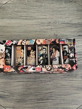 Elvis Presley TV Guide Collector’s Series 6-Piece Shot Glass Set – NWT Unopened
